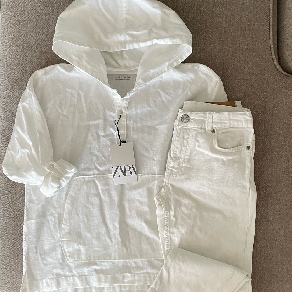 ZARA BOYS LIGHTWEIGHT HOODIE & DENIM JEANS SET
